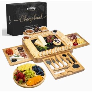 Smirly Bamboo Charcuterie Board Set